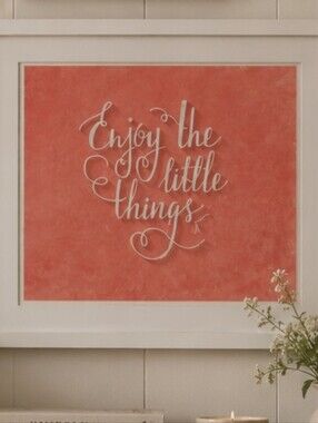 Enjoy Picture White With Glass Framed